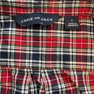 Janie and jack holiday plaid button down